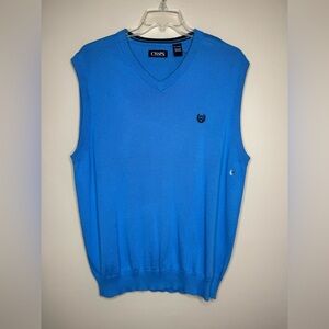 NWOT Chaps Blue Sweater Vest 100% Cotton Size XL